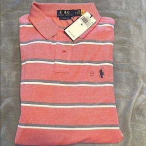Polo by Ralph Lauren Pink Polo Shirt with Stripes